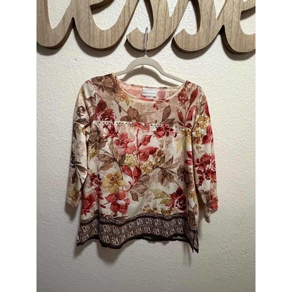 Alfred Dunner Floral Blouse Size S
